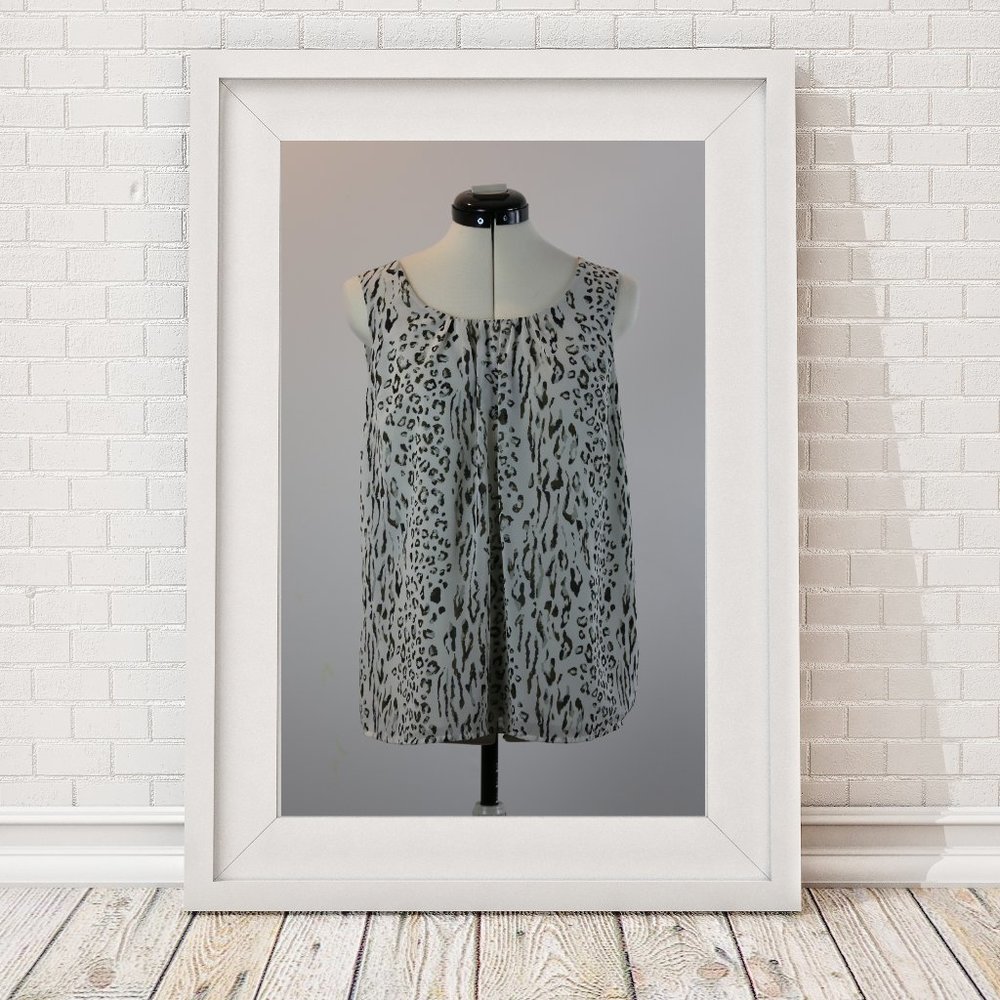 LOFT ANIMAL PRINT BLACK AND WHITE TANK